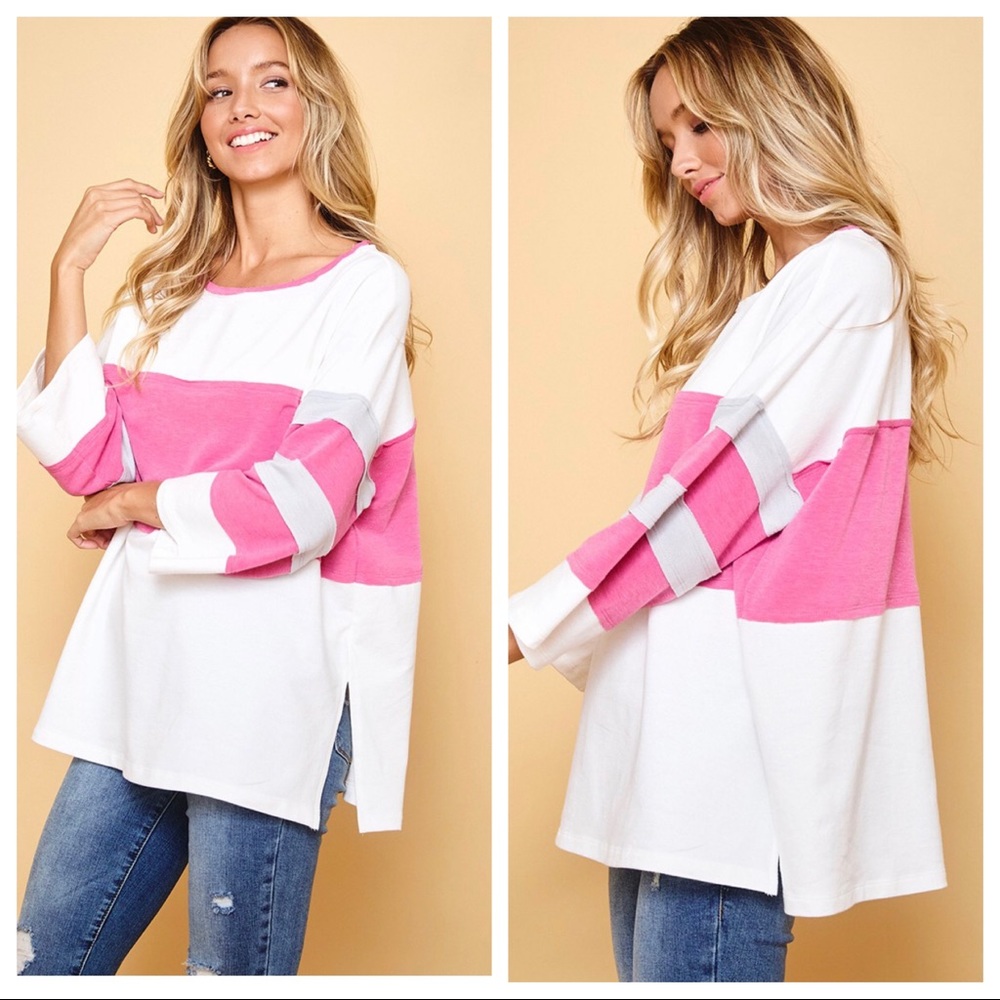 Fabulous loose fit Color Blocked Tunic Top - Picture 3 of 6